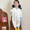 Sleeping Bag Autumn and Winter Split-Leg One-Piece Romper Sleepwear for Small and Medium-Sized Children, Thickened and Warm Home Wear Pajamas