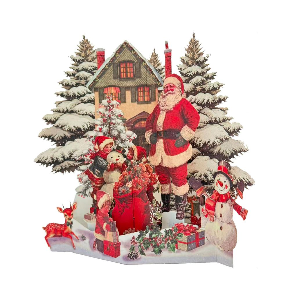 3D Vysouvací Vánoční Trojdílná Krabička s Překvapením Santa Clause