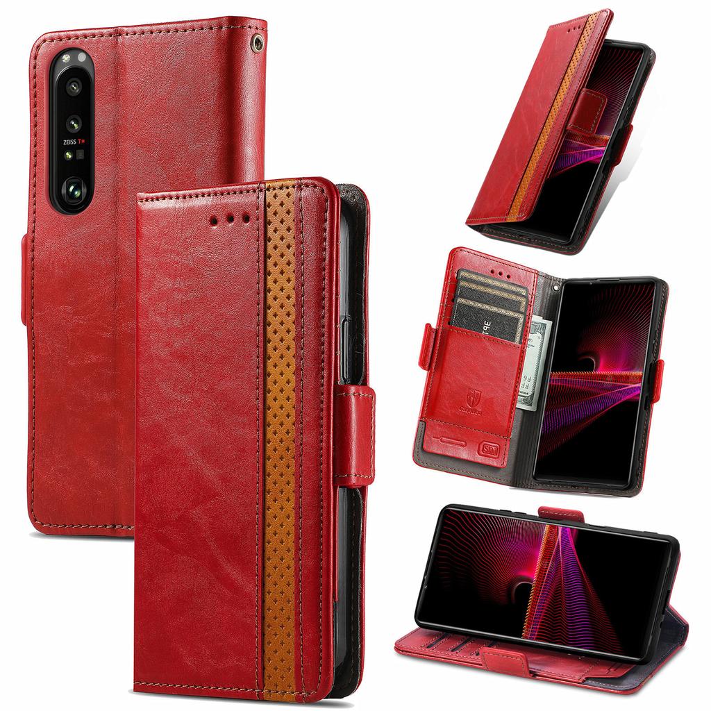 Multifunksjonelt magnetisk flipdeksel i skinn til Sony-serien.Xperia 1/Xperia 10/Xperia 5... Der mote møter funksjon