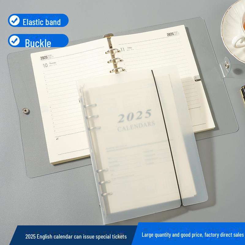 Colorful Detachable 2025 English Calendar Square PVC Loose-Leaf Notebook Pages