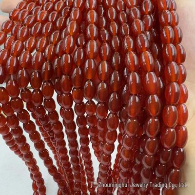 Red Agate Rice and Drum Beads for DIY Jewelry - Necklace, Bracelet, Pendant Accessories