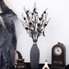 DIY Halloween Decorations Black Floral Stems Branches Scary Maple Pumpkin Flower  Party Supplies