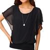 Camicetta in Chiffon Casual Larga Manica a Pipistrello Top Camicie Donna Estate