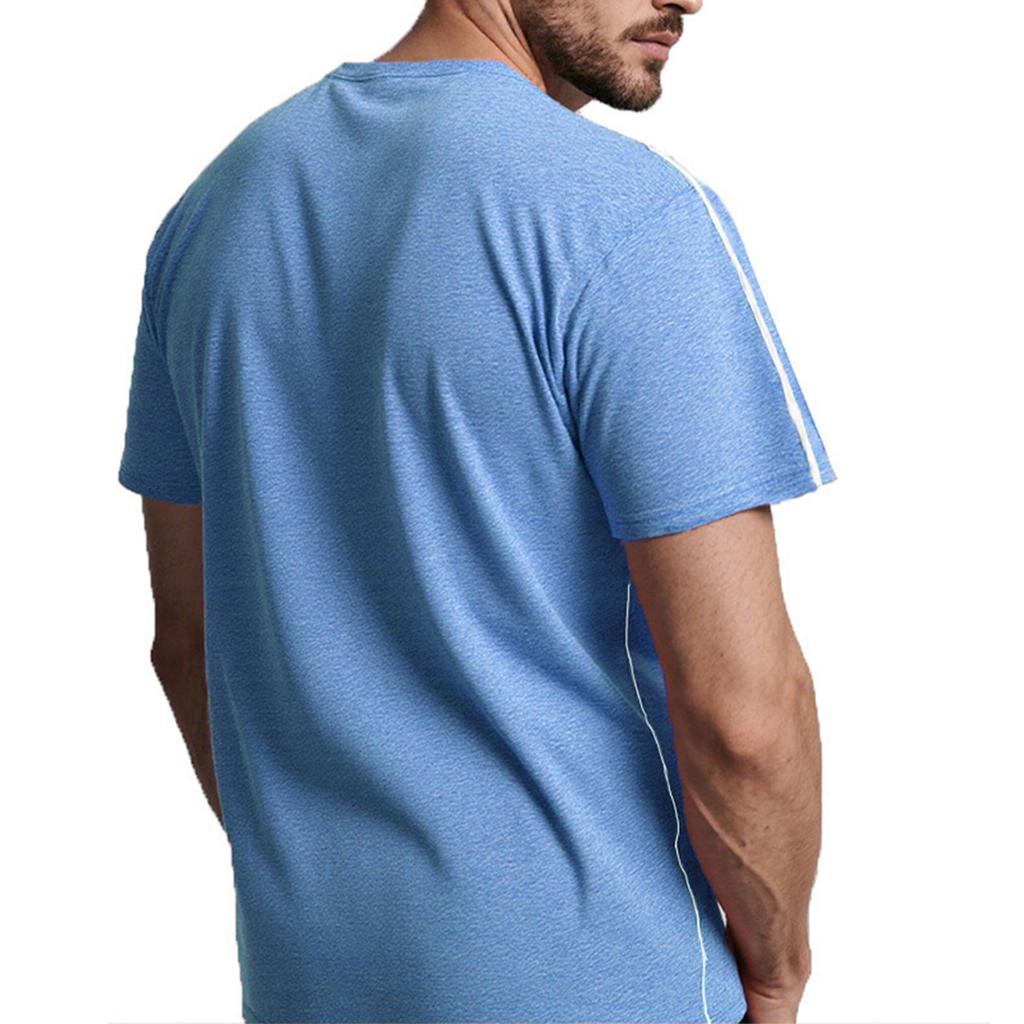 Herrars axelåterhämtningsskjorta med sidoknapp kortärmad topp