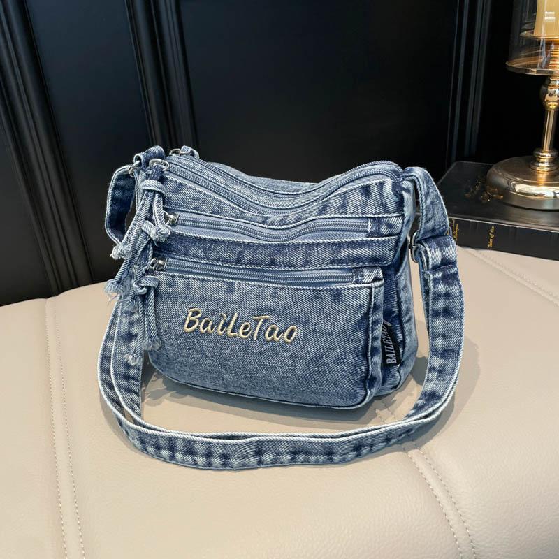 Borsa a tracolla casual alla moda da donna Borsa a spalla in denim di alta qualità Borsa tote di grande capacità Borse a mano multifunzionali da donna