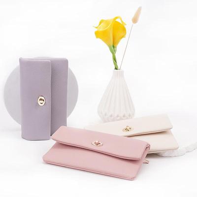 Lange PU-Geldbörse für Damen im koreanischen Stil: Schicker Kartenhalter und Münzbeutel mit modischem Verschluss.
