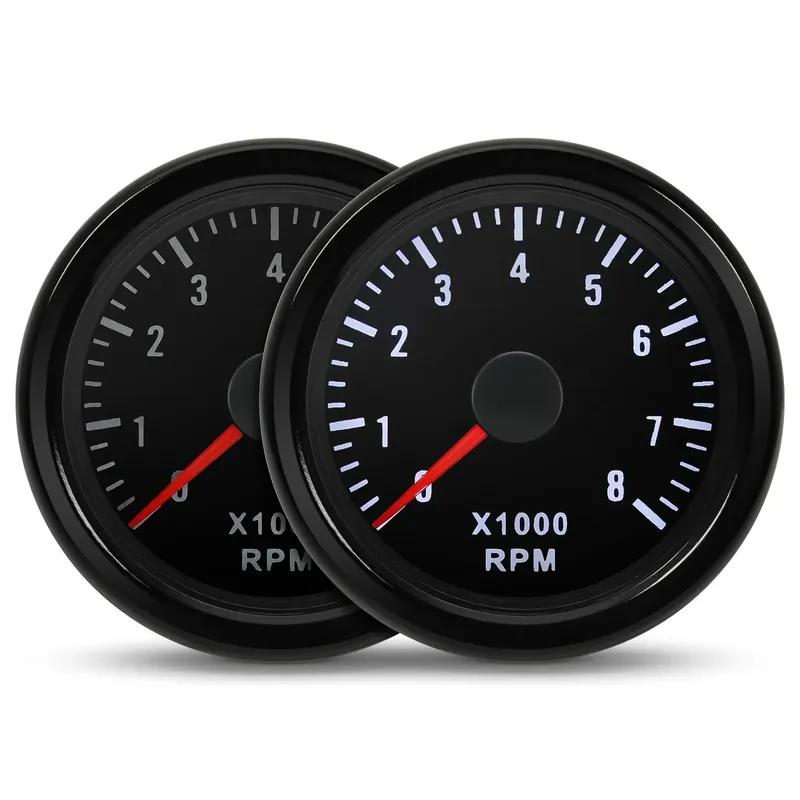 52mm Tachometer White LED Light Pointer 0-8000 RPM Tacho Gauge Meter For 1-8 Cylinder Engine 12V Car Auto Accessories