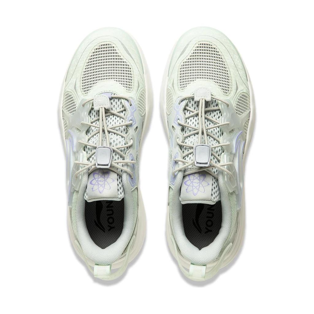 Li Ning Kinder Bequeme Einfache Vielseitige Stoßdämpfende Verschleißfeste Freizeitschuhe Kinder Freizeitschuhe Grün Lila YKCU142-4