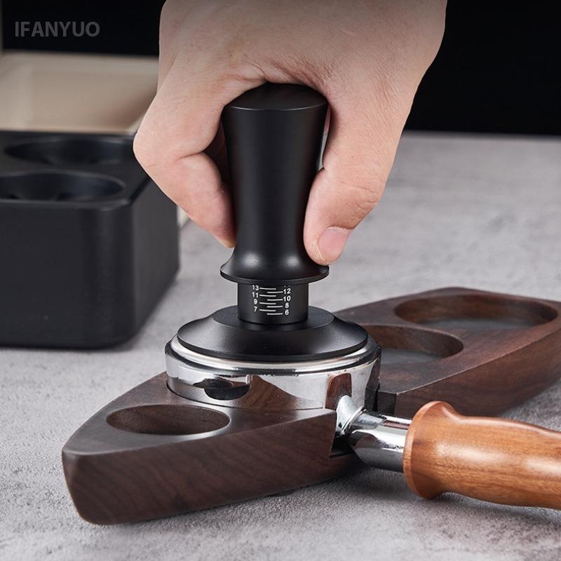 51/53/58MM Coffee Tamper Adjustable Push-type Powder Distributor with Scale Constant Force Powder Press Coffee Tool Accessories