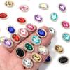 20pcs Oval Shape Sunflower Sew On Rhinestones Metal Gold Claw Base Acrylic Rhinestones Beads DIY Garment Decoration Accessories