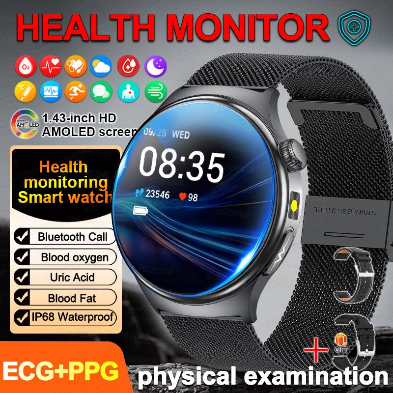 2026New Health Diagnosis Smart Watches Men Sport ECG Heart Rate Blood Pressure Uric acid Waterproof Smartwatches For Men women