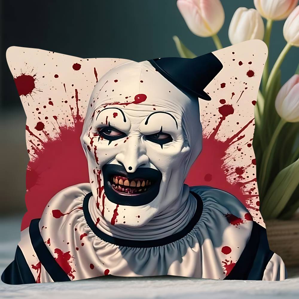 Terrifier Films Clown Pillow Case Removable Washable Cushion Cover – All-Season Soft Linen