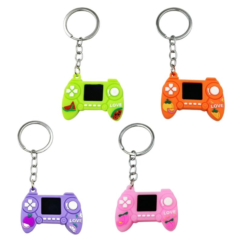 Playful Fruit Designs Gaming Keychain Creative Gamepad Keyring Lightweight PVC Key Holder Perfect For Accessories
