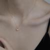 Gold-Plated S925 Sterling Silver Circle Pendant Necklace - Minimalist, Glossy, Clavicle Chain