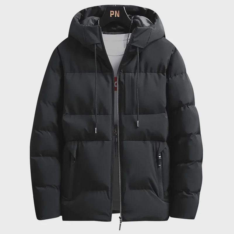 Men's Hooded Winter Down Coat - Thick, Trendy, All-Match Cotton-Padded Jacket