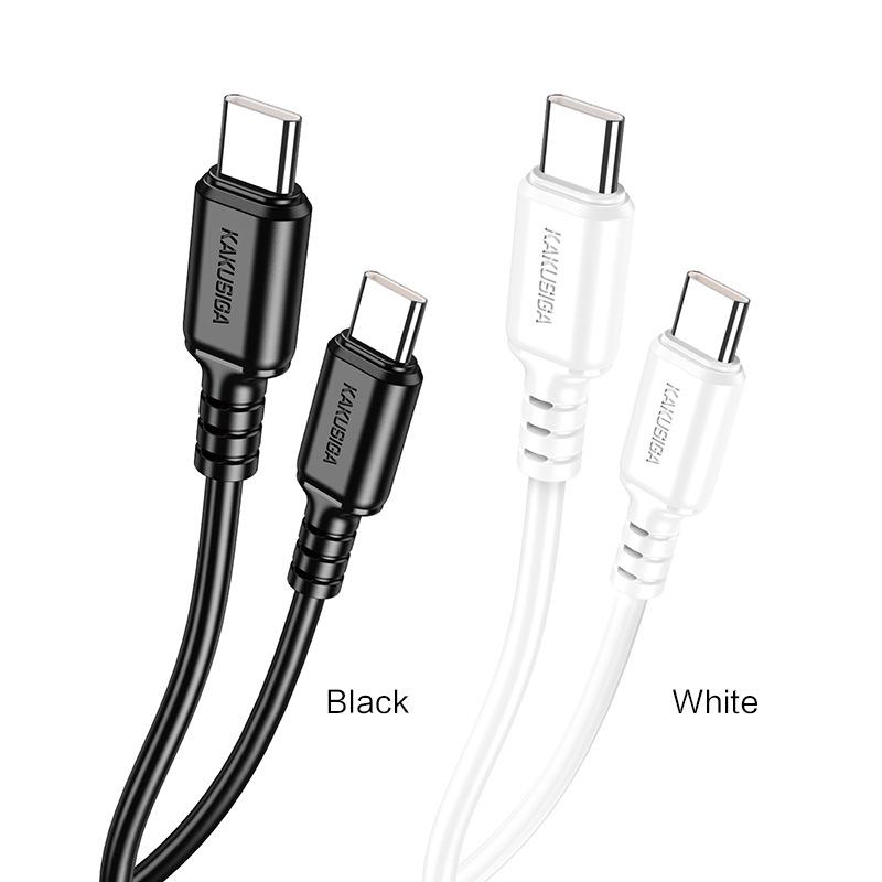 

KAKUSIGA 60W PD Fast Charging Type-C Data Cable, 1m PVC. Type-C to Type-C