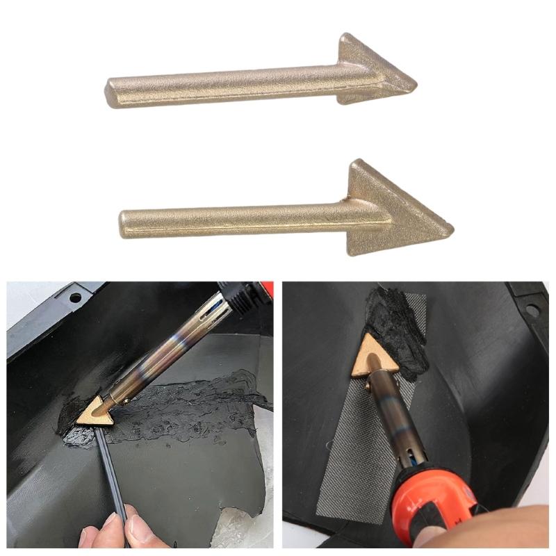 Pack of 2 Replace Flat Triangular Copper Soldering Iron Tip Efficient Plastic Welding Suitable for Various Plastic Items