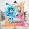 Bluey Scores Again! Customize Text Blanket Multi-purpose Personalized Blanket Ultra-Soft Great for Office Picnics Seaside Sofa Four Seasons Universal