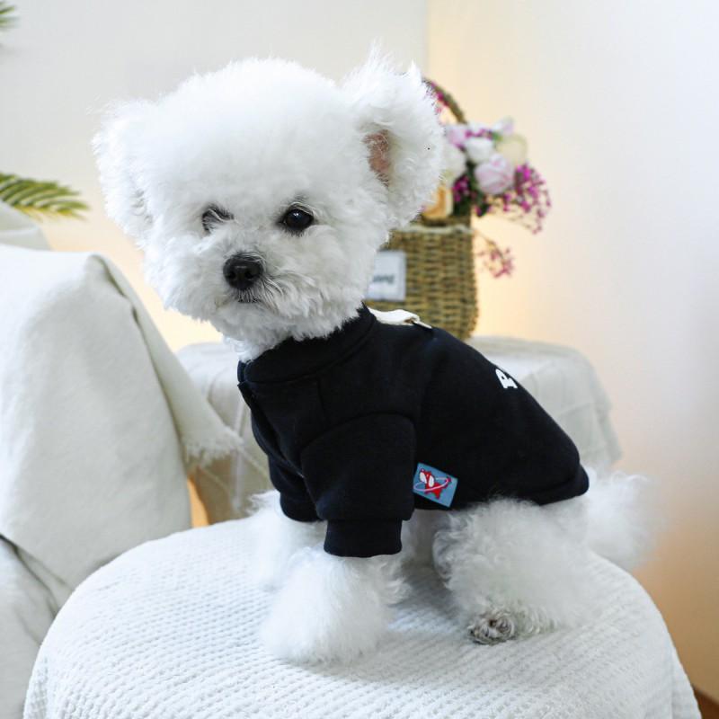 Pet Circle Dog Cat Hoodie Soft Cotton Casual Clothing White Paris Black Snap Front