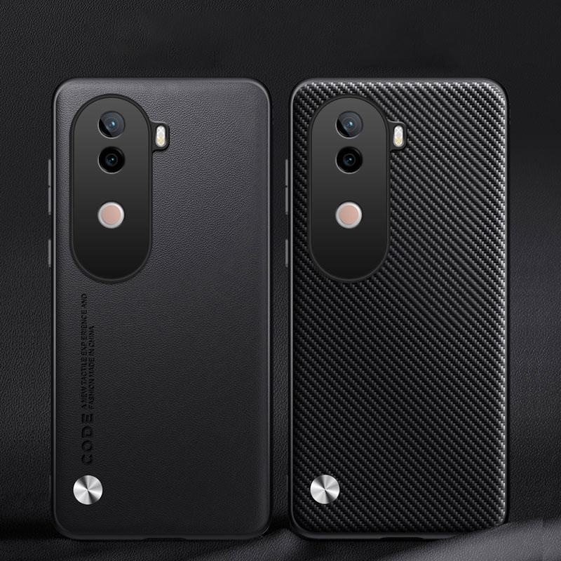 Etui til Vivo X200 Pro X200Pro Ensfarget Lær Silikonbeskyttelse Hardt Støtsikkert Telefondeksel til VivoX200Pro V2413 X100 Ultra X100 S Pro Skall