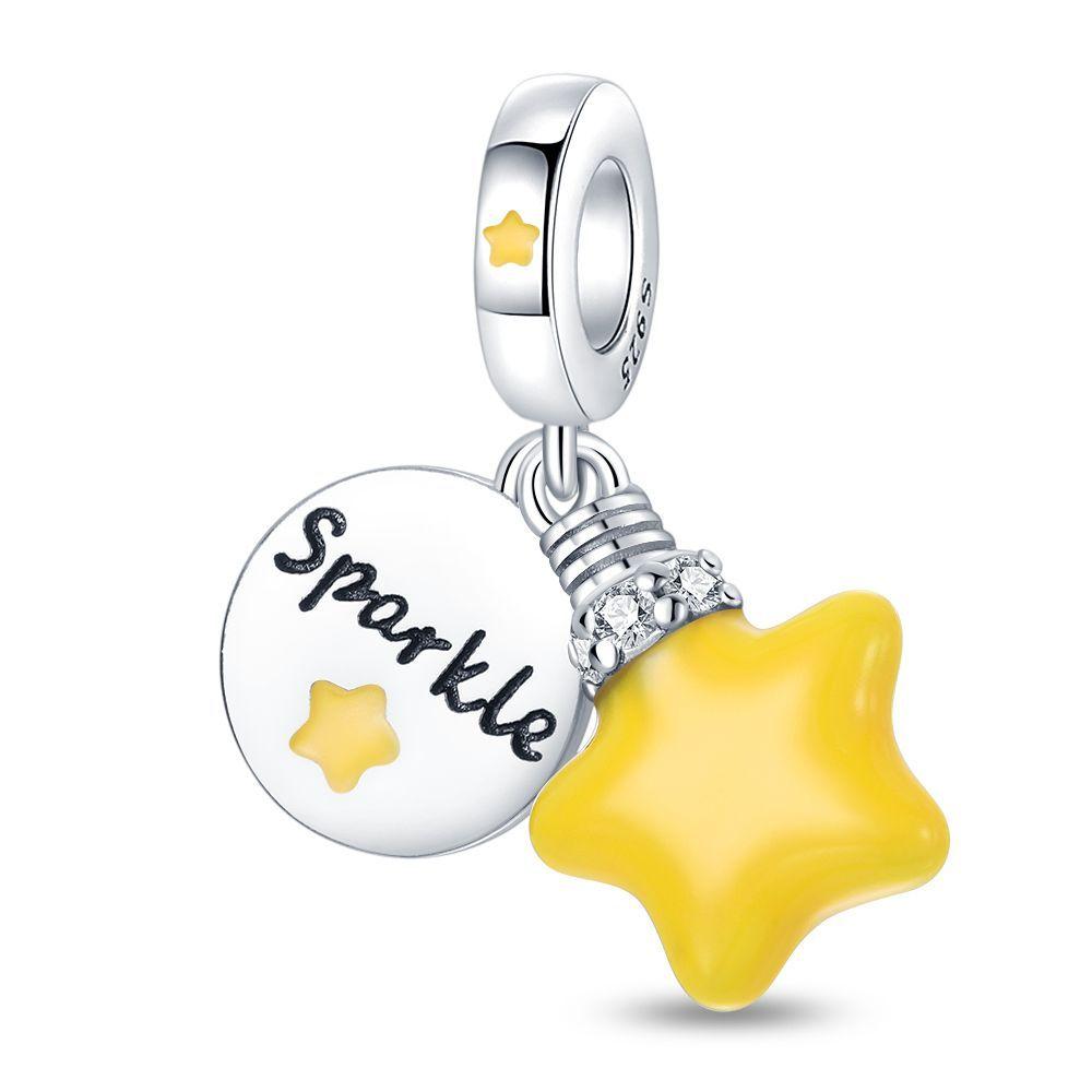 Rame Sognante Universo Stella Ciondoli Originali Bracciale Charms Gioielli Festa Perline Fai da Te Regali alla Moda