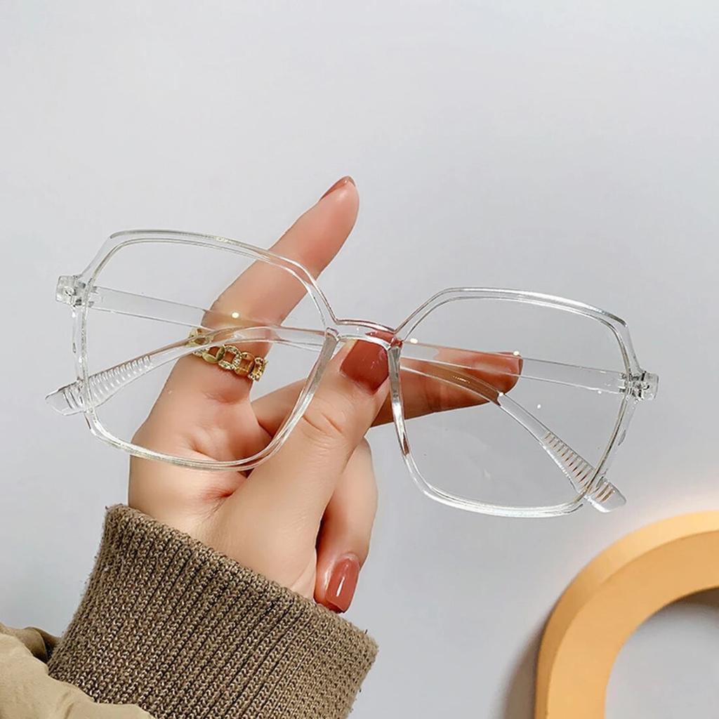 New Anti Blue Light Glasses Big Square Frame Women Unisex Durable Ultralight Male Fashion Trendy Spectacles Vintage Eyeglasses