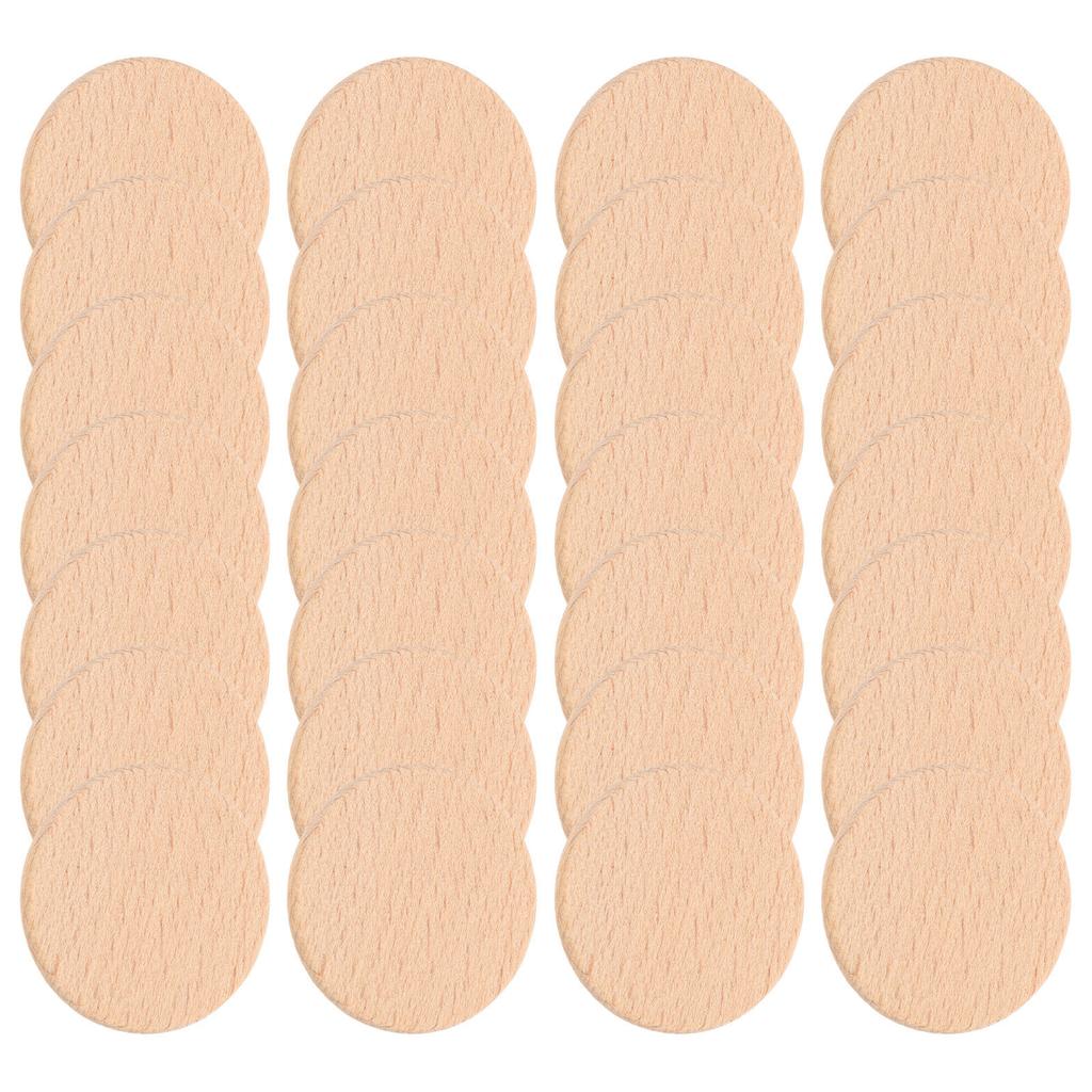 50Pcs Beech Wood Round Cutouts Unfinished Blank Wood Slices DIY Craft Embellishments for Wall Table Wooden Cutout