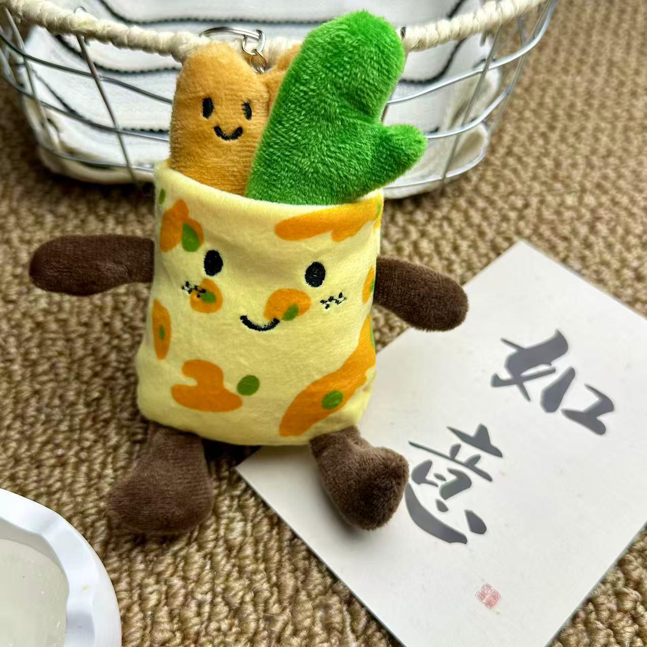 

Internet Celebrity Cute Jianbing Guozi Youtiao Plush Keychain Doll Gift 16 cm