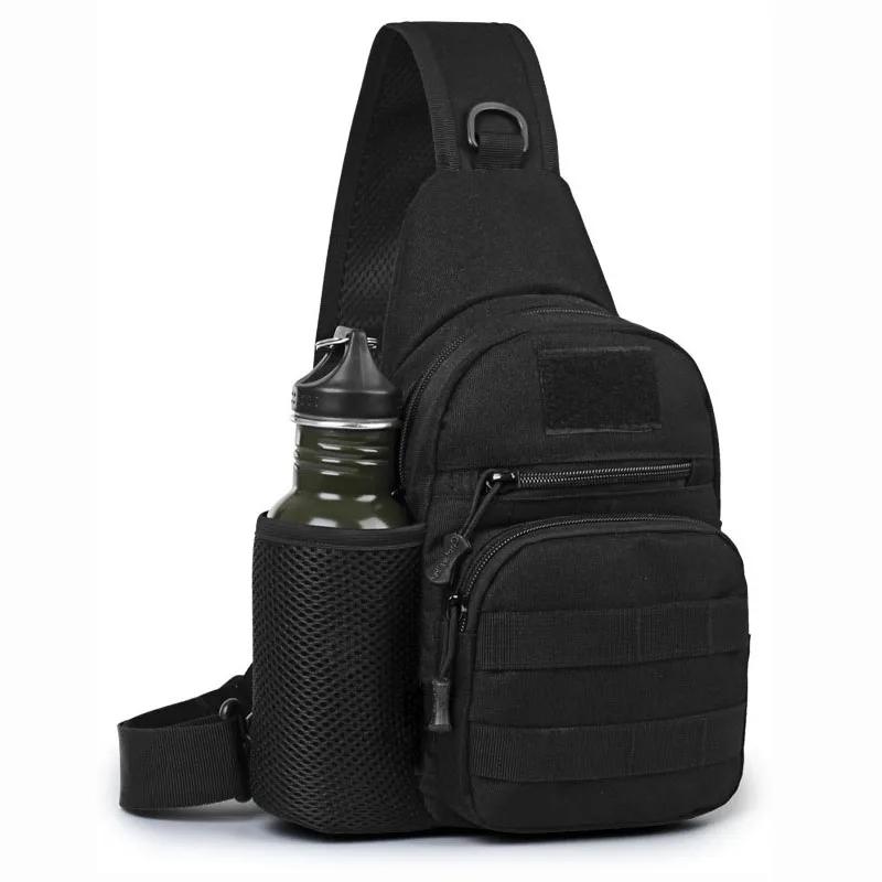 Portable Hiking Travel Sling Shoulder Bag Molle Chest Bag Men Outdoor Sports Bottle Pouch Camping Hunting Fishing Chest Backpack
