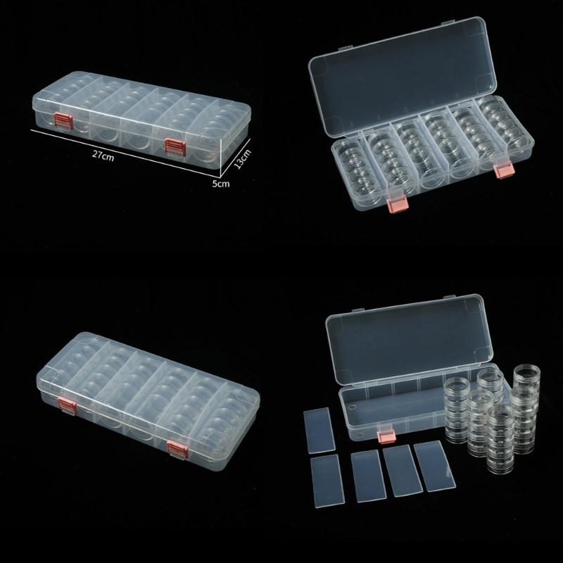 Convenient Screw Lid Box Clear Plastic Storage Container Jewelry Storage Box Powder Storage Box for Beads and Small Item