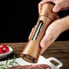 1PCS Kitchen Spice Grinder Acacia Wood Pepper Mill Transparent Salt Grinder Ceramic Core Condiment Bottle Seasoning Cook Tool