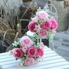 Neuer 32cm Pfingstrosenstrauß 3D 5 Köpfe Seidenblume Kleine Knospe Real Touch Kunstblume Hochzeit