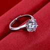 100%   Copper 0.5-3 Carat 8.0mm D Color Moissanite Ring For Women Top Quality Sparkling Wedding Jewelry