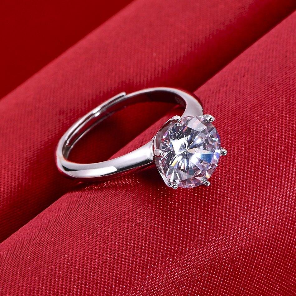 100% Copper 0.5-3 Carat 8.0mm D Color Moissanite Ring For Women Top Quality Sparkling Wedding Jewelry