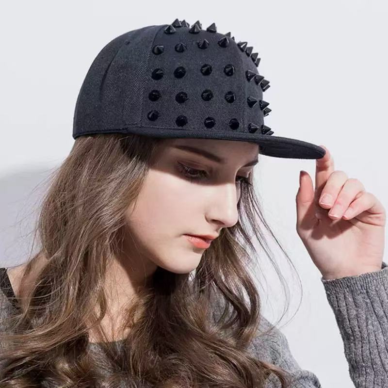 2025 New Men and Women's Rivet Flat Hat, Punk Rock, Hip Hop Stud Baseball Caps, Male, Female, Youth, Teenagers, Boys, Girls
