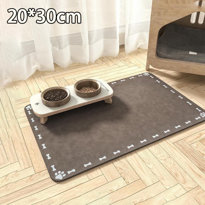 Waterproof Quick Dry Diatomaceous Earth Pet Mat Non Slip Rubber Back Absorbent Placemat for Pet Feeding Bowl