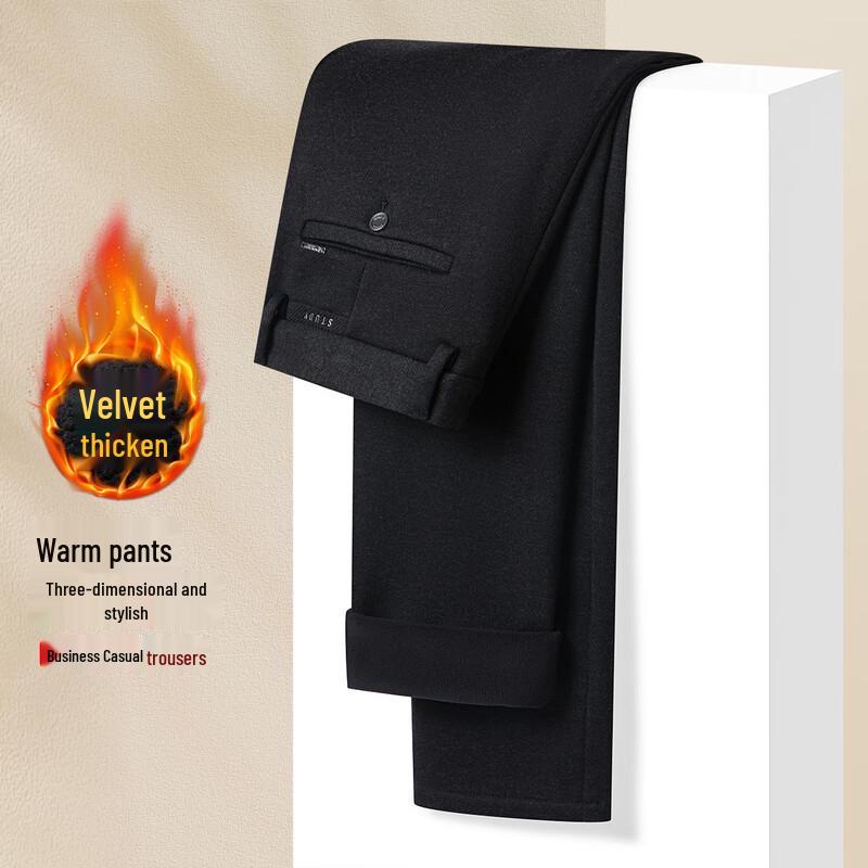 

MONTAGUT Men s Merino Wool Lined Straight-Leg Casual Pants 34