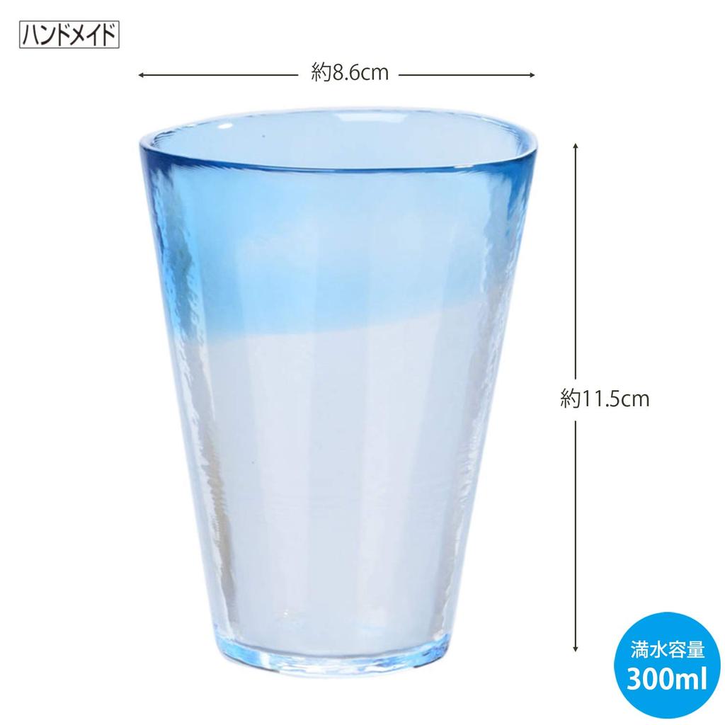 Toyo Sasaki Glas Bierglas Paar Schaumglas Hergestellt in Japan 300ml Blau Rosa 2er-Set & G631-T64