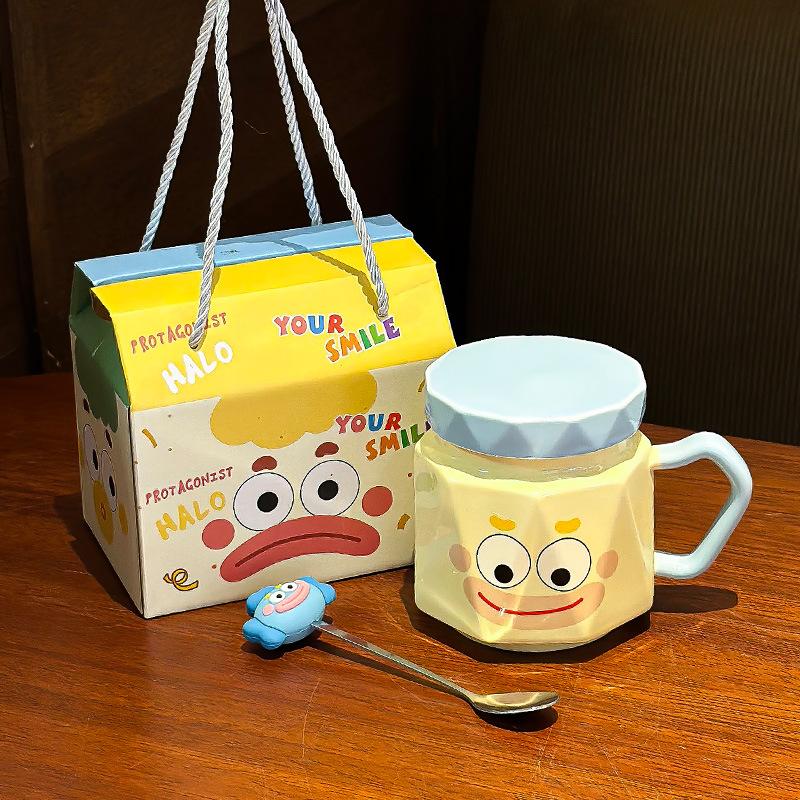 

Милая кружка-клоун с бриллиантами, керамическая забавная кружка, высокий уровень внешнего вида с крышкой, подарок на день рождения, мультяшная для пары 480ML