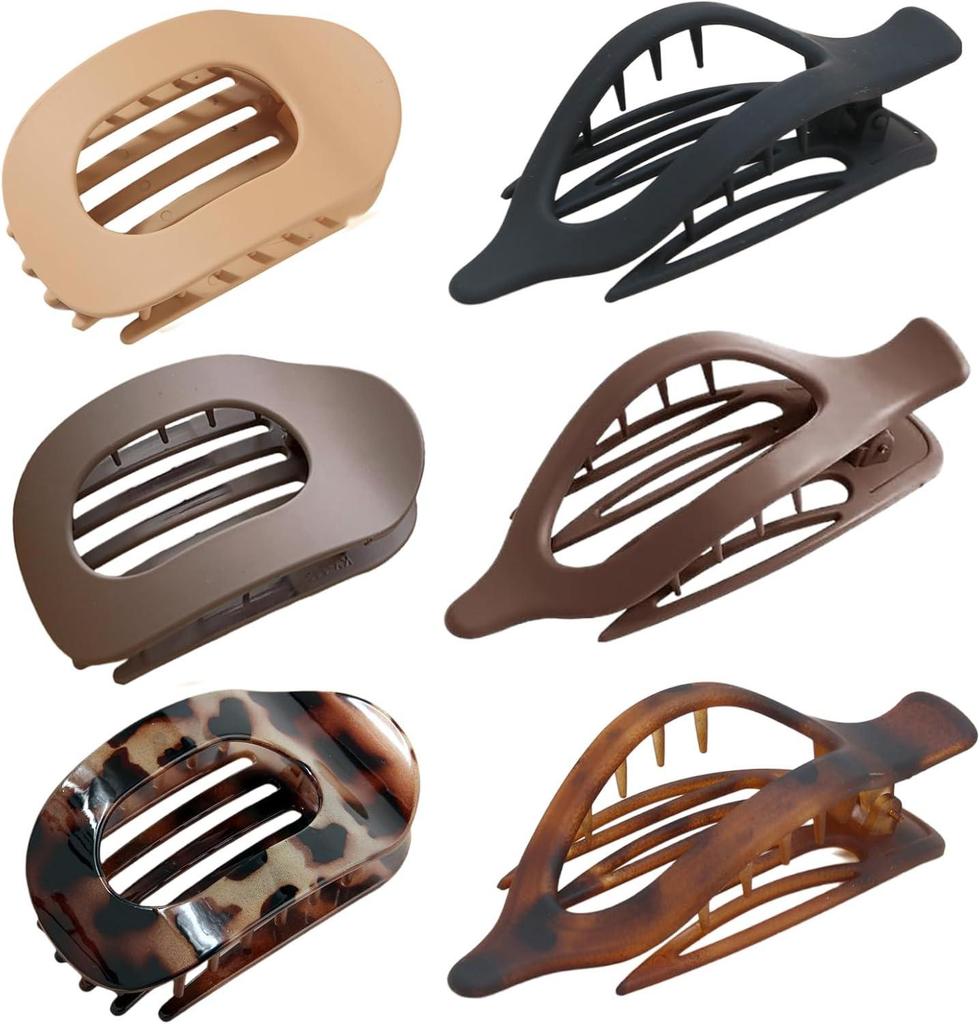 Curved Oval Updo Hair Claw - Temperament Shark Clip
