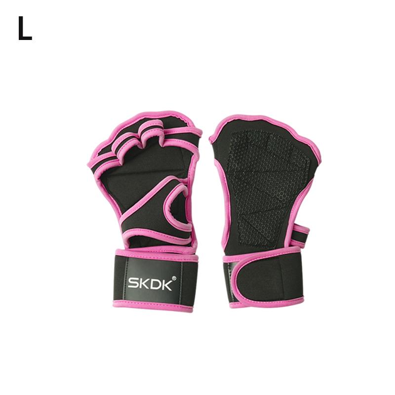 1Pair Workout Gloves Women Men With Wrist Wraps Anti-Slip Silicone Palm Protection Weight Lifting Fitness Gym Gloves