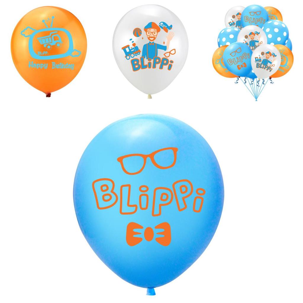Alta Calidad 12 Piezas 12" Globos de Látex Blippi Ideales Para Fiestas de Cumpleaños Infantiles