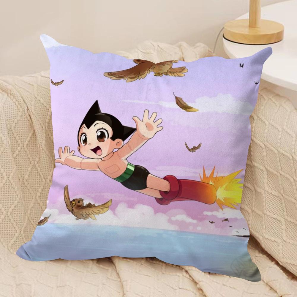 M-Mighty A-Atom Cushion Cover Silky Short Plush Sofa Pillow Cover Hidden Zipper Soft Dustproof Case for Home Decor