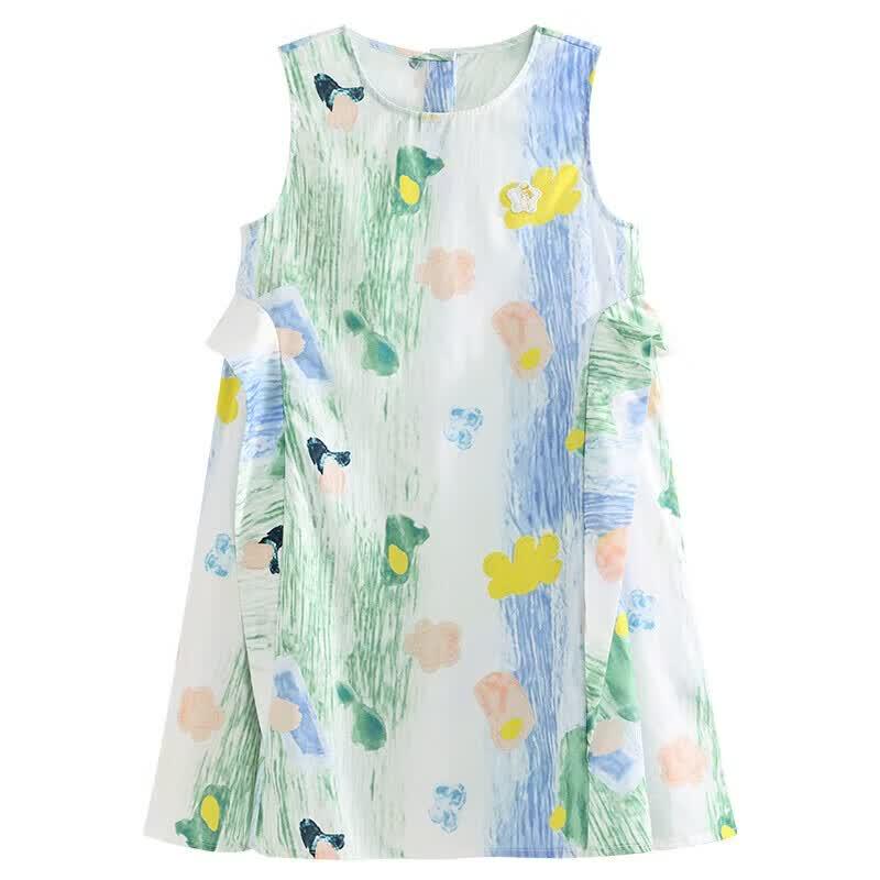Disney Girls' Summer Floral Sleeveless Dress