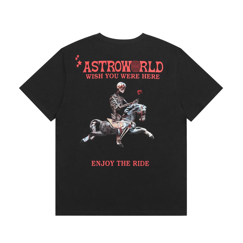 24S grenzüberschreitende Trendmarke Travis Scott Utopia Joint-Album geometrisches Graffiti kurzärmeliges T-Shirt Herren und Damen halblang