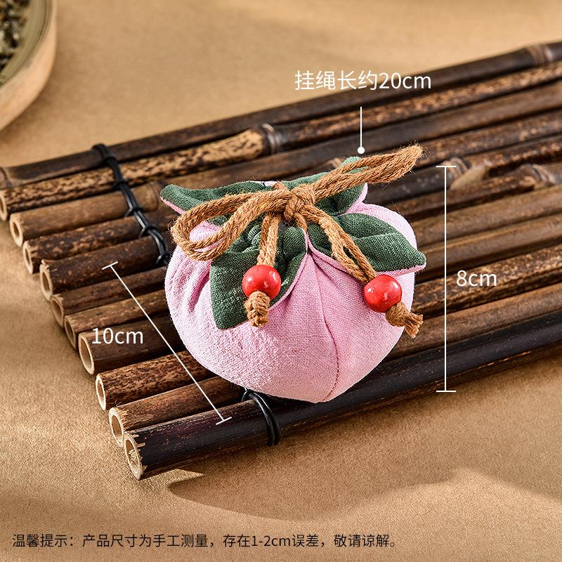 Incense Bag with Persimmon Pendant, Can Be Hung On Rearview Mirror or Car,Blessing Purse,Empty Bag Material Kit for Good Fortune