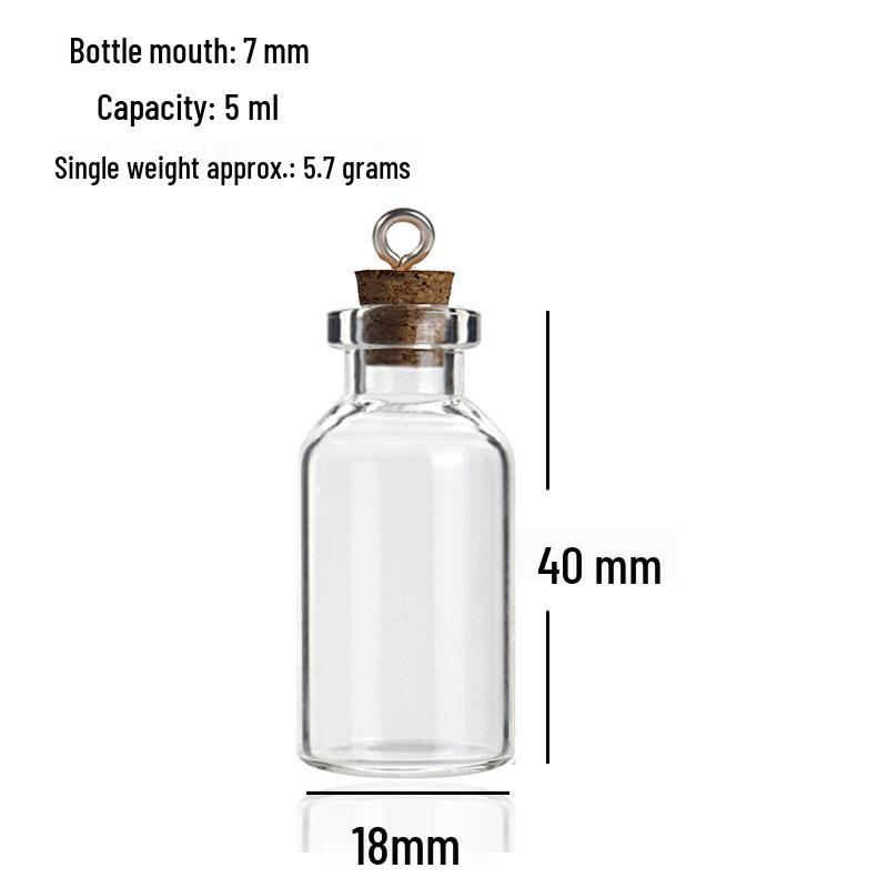 Mini Special-Shaped Glass Wishing Bottle Pendant with Cork for DIY