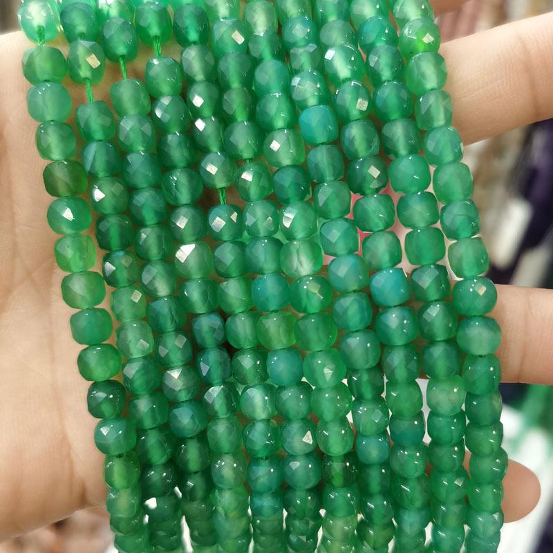 4x4mm Natural Stone Faceted Square Beads: Amethyst, Tourmaline, Garnet Jewelry Accessories
