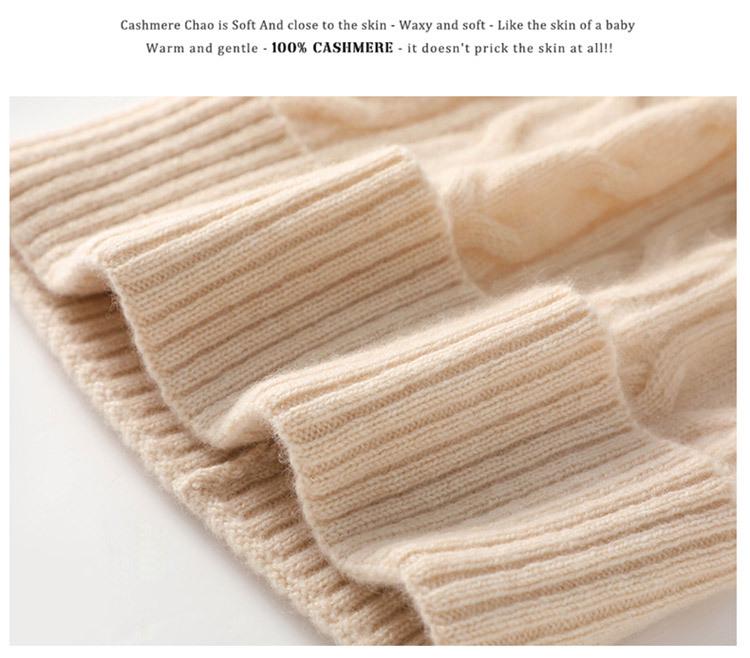 Unisex Retro Cashmere Cable Knit Hat - Warm and Versatile for Autumn/Winter