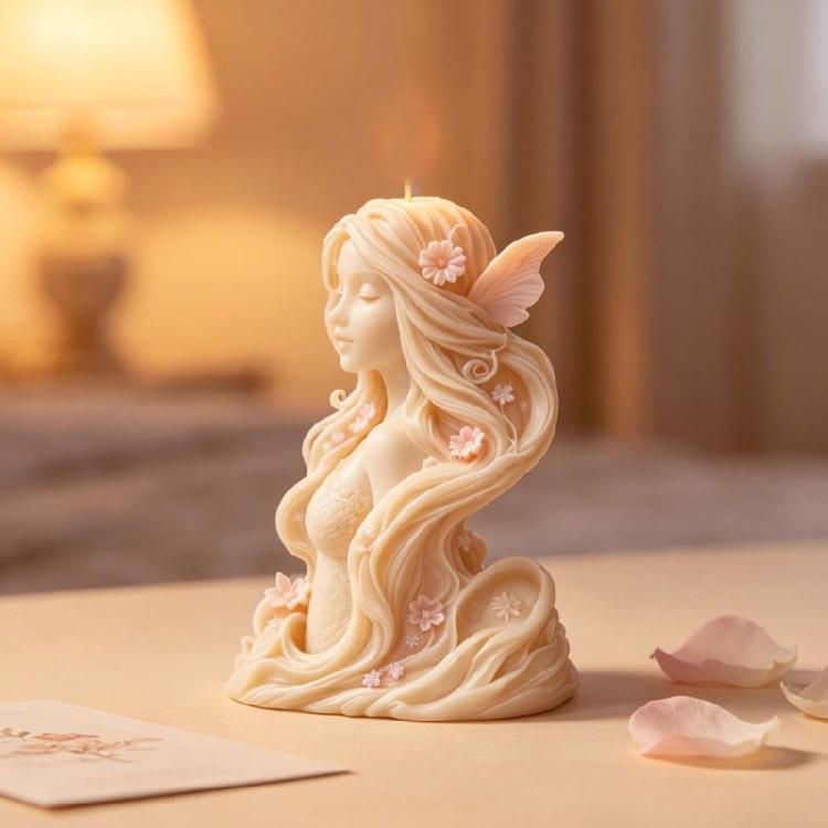 Shaped Wing Girl Figure Silicone Candle Mold For Epoxy Resin Handmade Scented Candle Soap Home Decoration Crafting